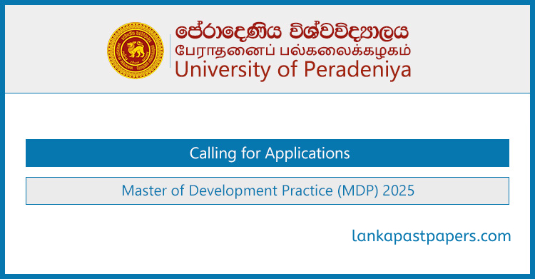 Master of Development Practice – PGIHS University of Peradeniya | Apply Now for 2025 Intake