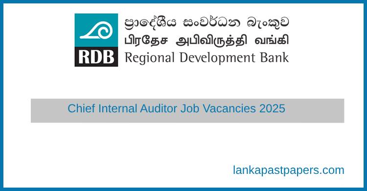 RDB Job Vacancies 2025 – Chief Internal Auditor Application Open