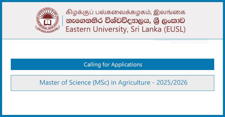 Eastern University MSc in Agriculture 2025/2026 – Apply Now | 1-Year Program
