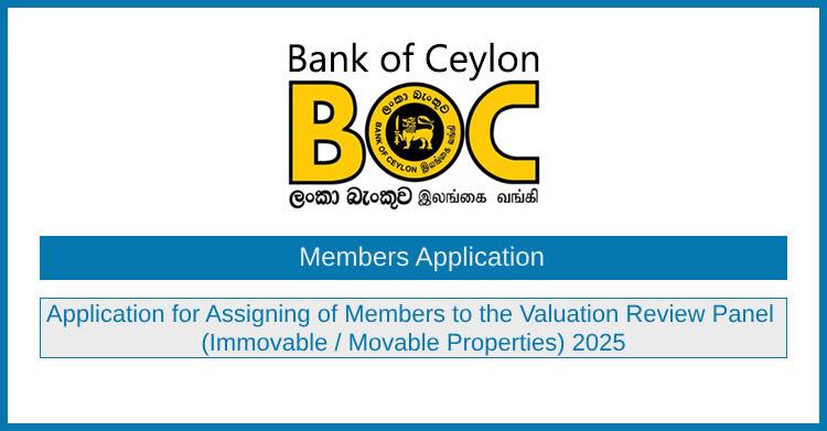 Members Application for Valuation Review Panel by BOC Bank