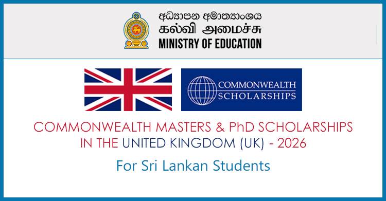 Commonwealth Masters and PhD Scholarships (UK) 2026 – Open for Sri Lankans