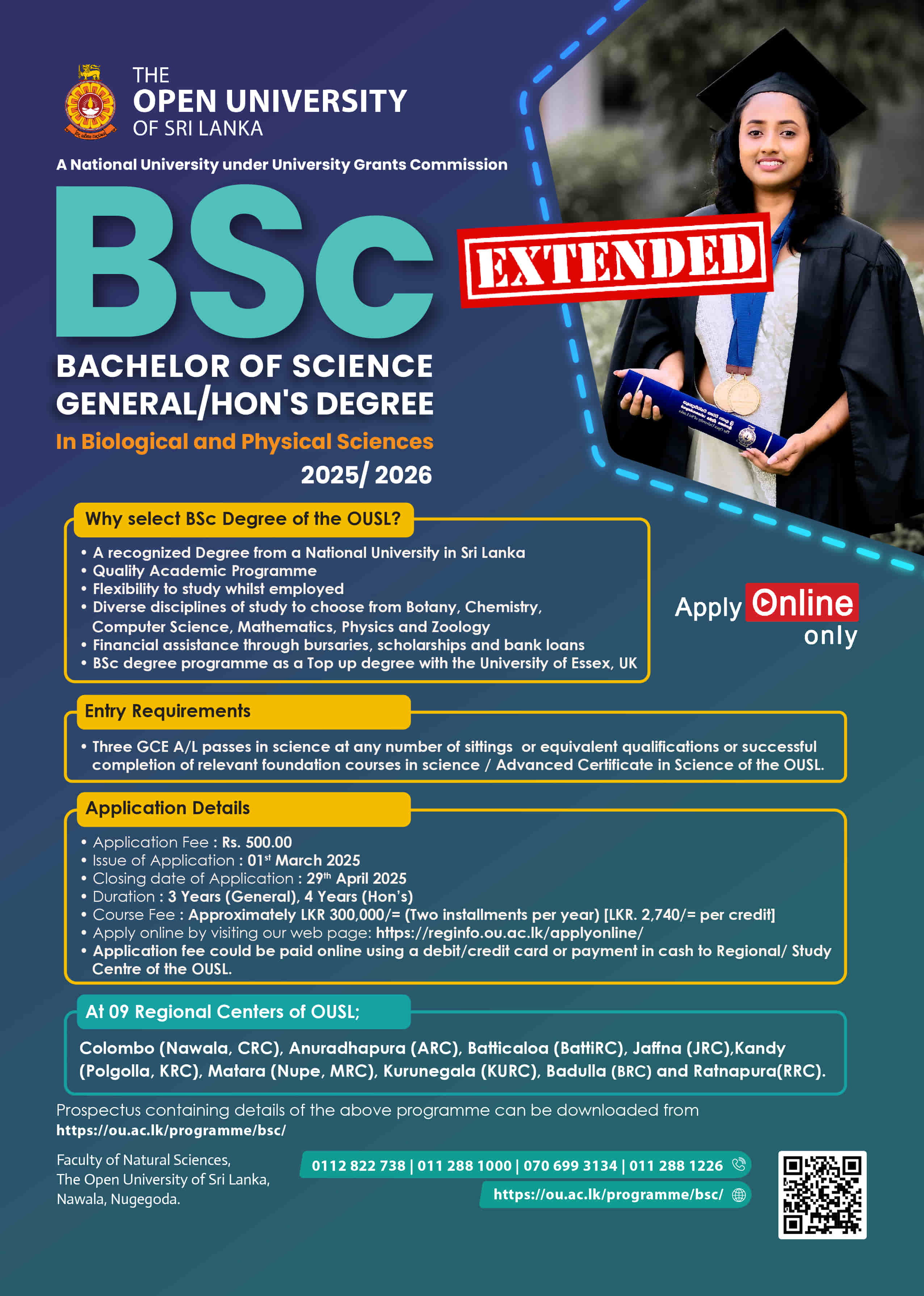 BSc in Biological & Physical Sciences 2025