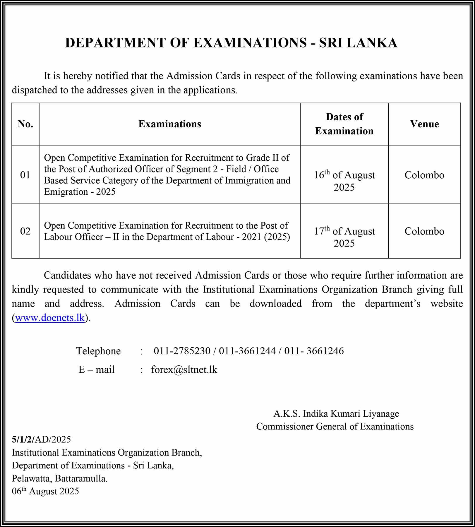 BUSL Job Notice